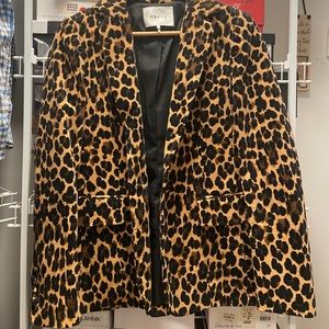 FRAME Cheetah Print Velvet Classic Blazer